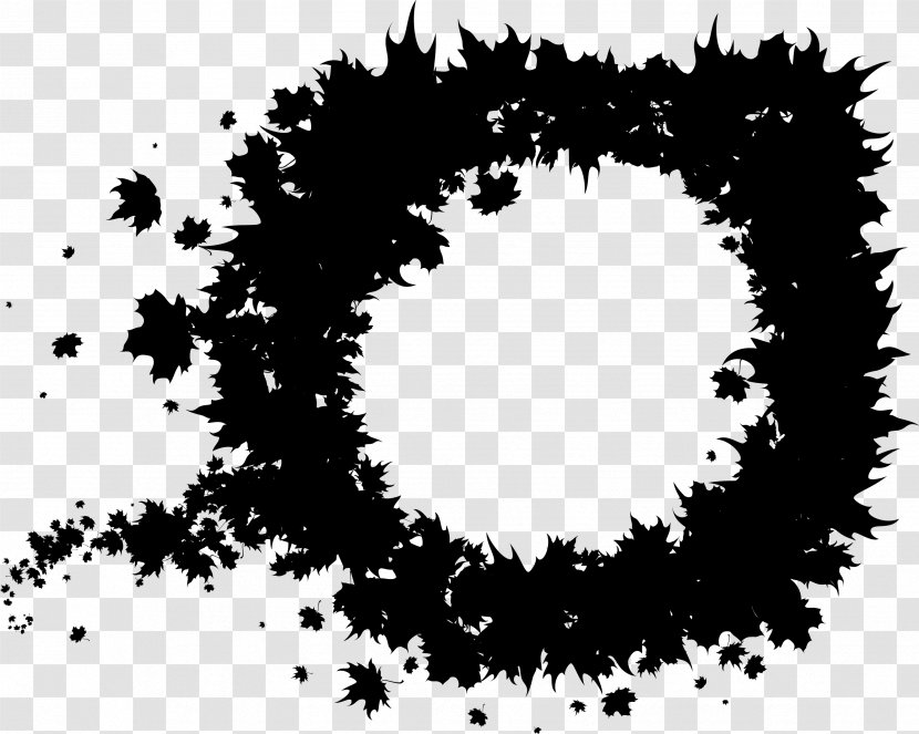 Circle Leaf - Hero - Blackandwhite Black M Transparent PNG
