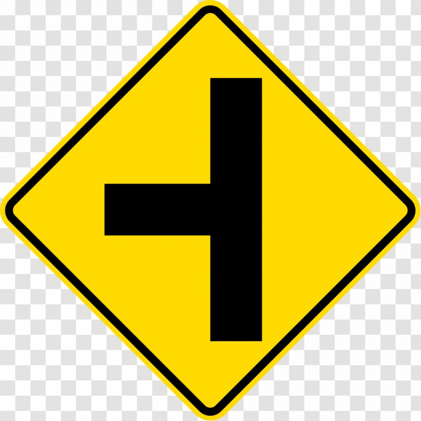 Three-way Junction Intersection Road Traffic Sign - Signs Transparent PNG