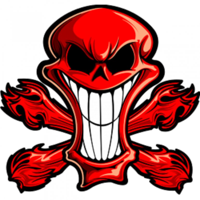 Red Skull Cartoon - Logo - Skulls Transparent PNG