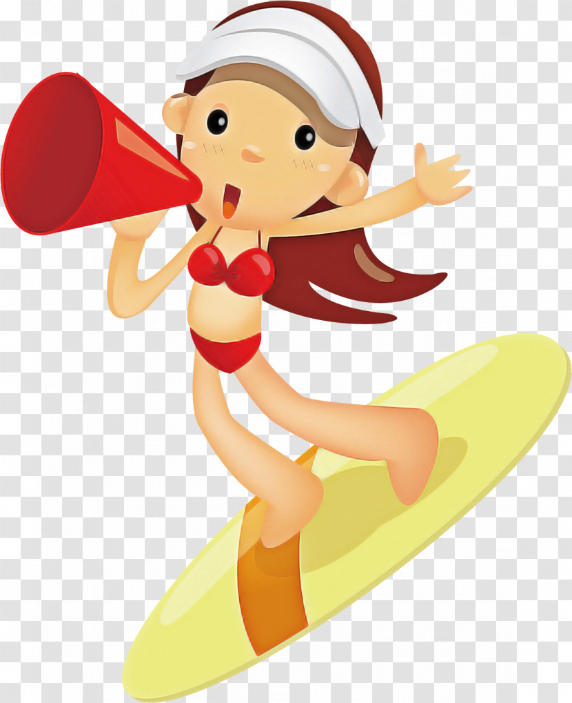 Cartoon Surfing Angel Transparent PNG