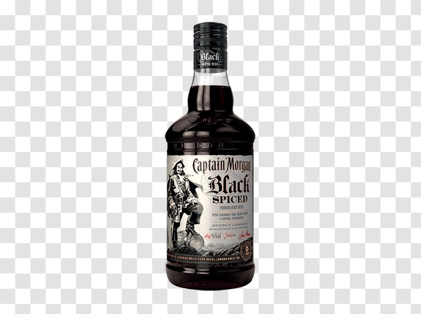 Captain Morgan Rum Liquor Black Spiced 1l Transparent PNG