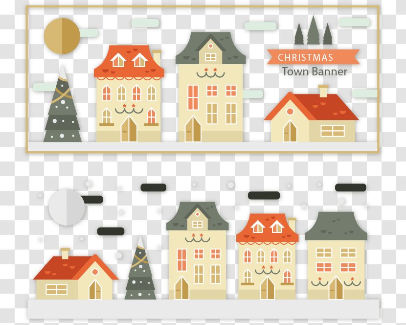 Christmas Euclidean Vector Icon - Carton - Cute Banners Town Transparent PNG