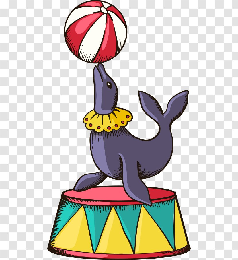 Performance Circus Cartoon Clown - Dolphin Transparent PNG