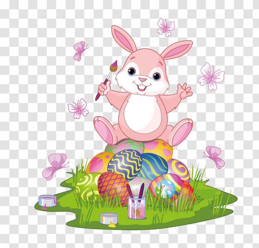 Easter Bunny Rabbit Egg Clip Art - Vector Eggs Transparent PNG