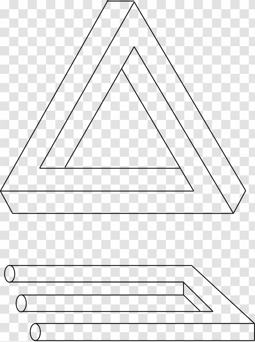 Penrose Triangle Stairs Impossible Object Mathematician - Text Transparent PNG