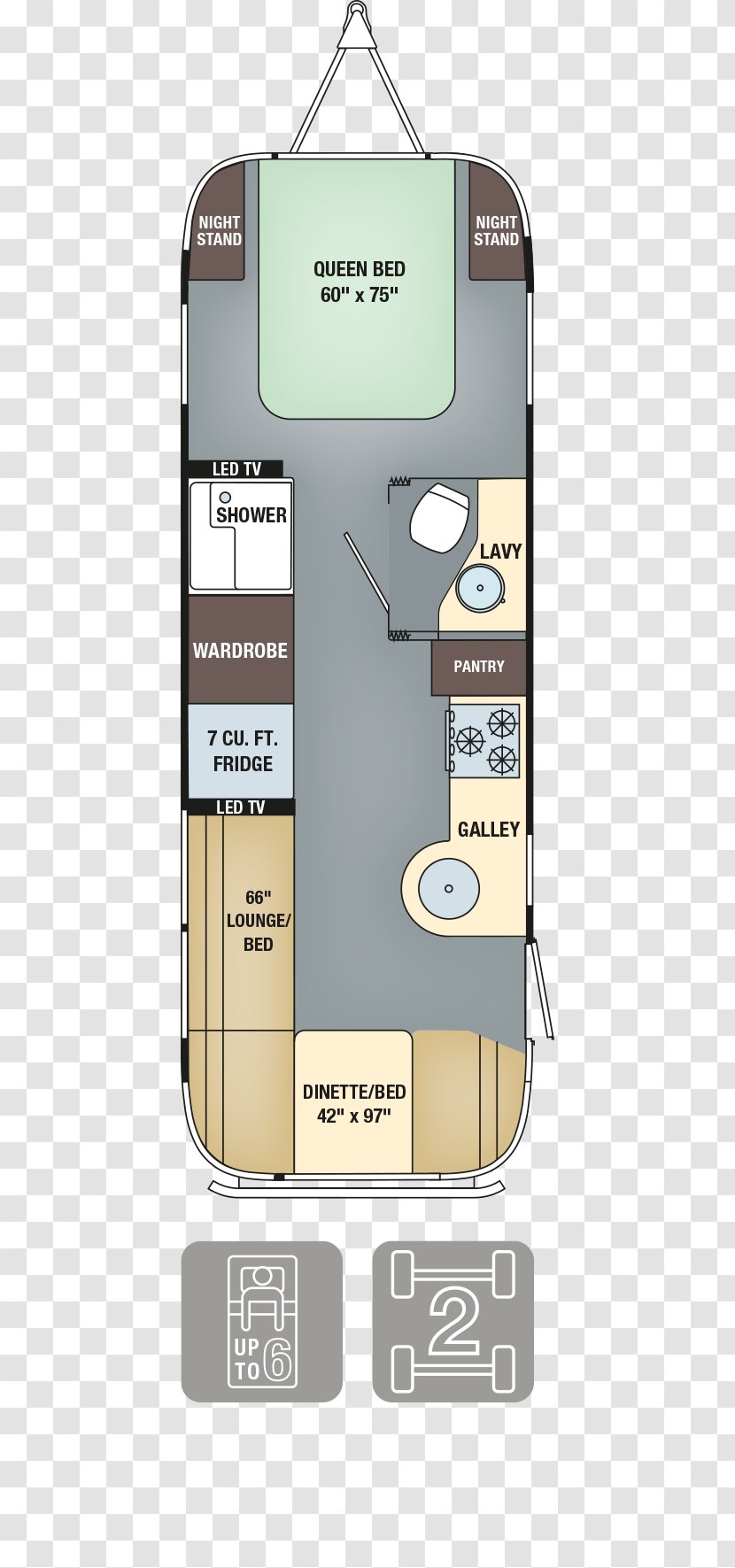 Airstream Caravan Campervans Floor Plan Vardo - Specification - Indoor Transparent PNG