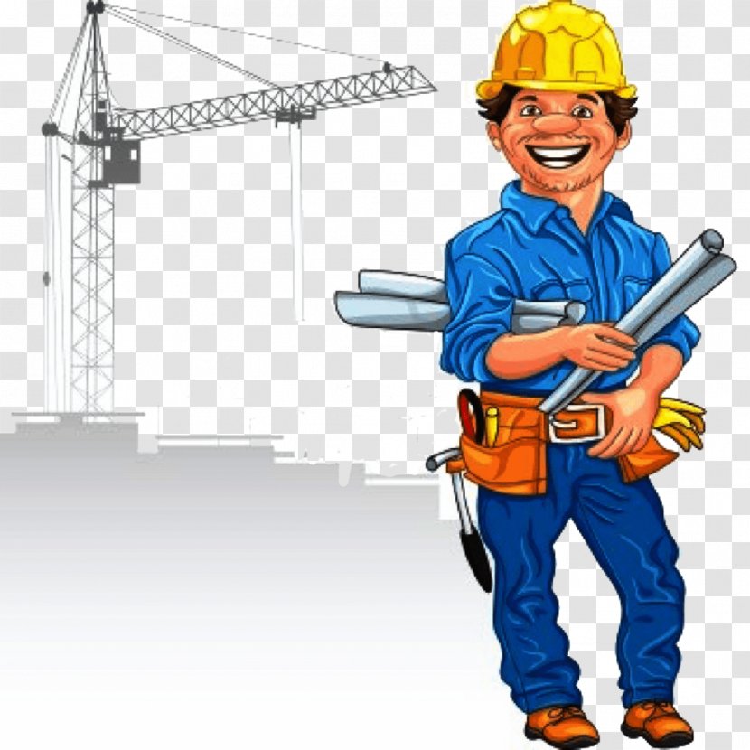 Cartoon Construction Worker Royalty-free Clip Art - Architectural Engineering - Engineer Transparent PNG