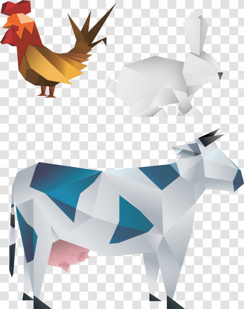 Dairy Cattle - Cows Animal Bunny Chick Made Of Paper Clips Transparent PNG