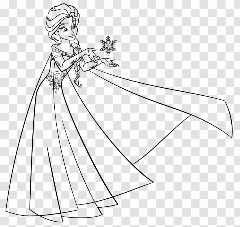 Elsa Anna Olaf Coloring Book Kristoff - Monochrome Transparent PNG