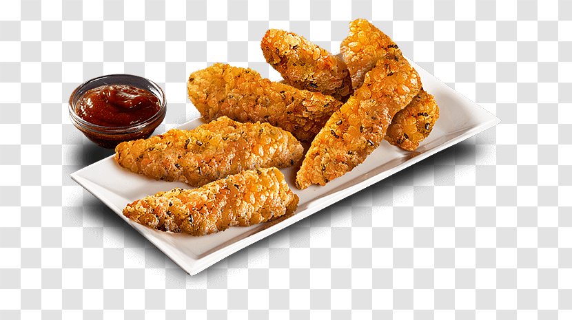 Chicken Nugget Fingers Fried Pizza - Dish - Crispy Strips Transparent PNG