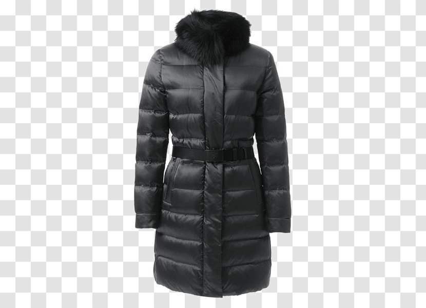 Collar Overcoat Designer Bontkraag - Ms. Belt Fur Long Down Jacket Transparent PNG