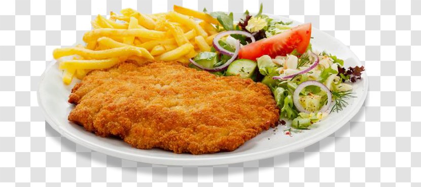 Wiener Schnitzel French Fries German Cuisine Bistro - A Restaurant Menu In Transparent PNG