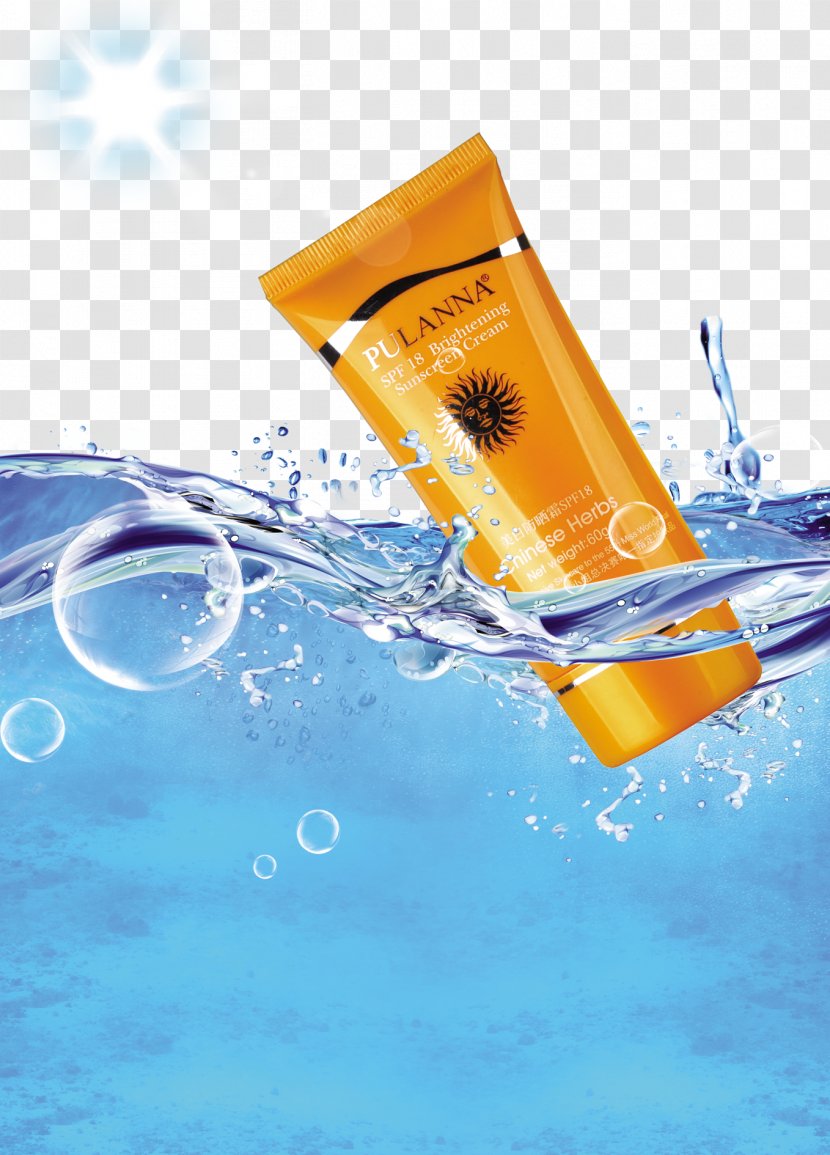 Sunscreen Cosmetics Poster Advertising Transparent PNG