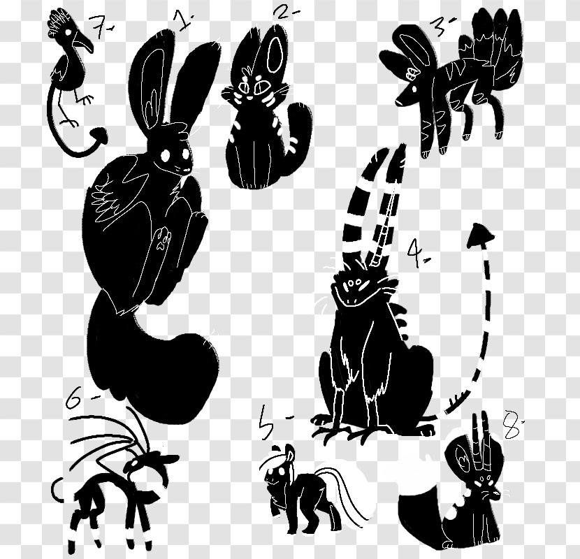 Cat Creatures 3 Silhouette Shadow Horse Transparent PNG