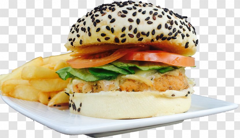 Breakfast Sandwich Cheeseburger Hamburger Buffalo Burger Fast Food - Salmon As - Junk Transparent PNG