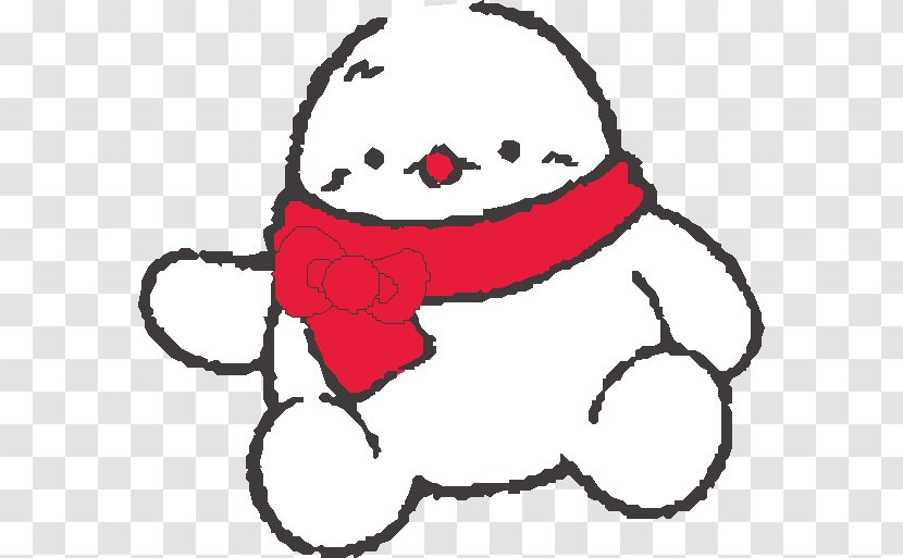 Snowman Character Clip Art - Smile - With A Scarf Transparent PNG