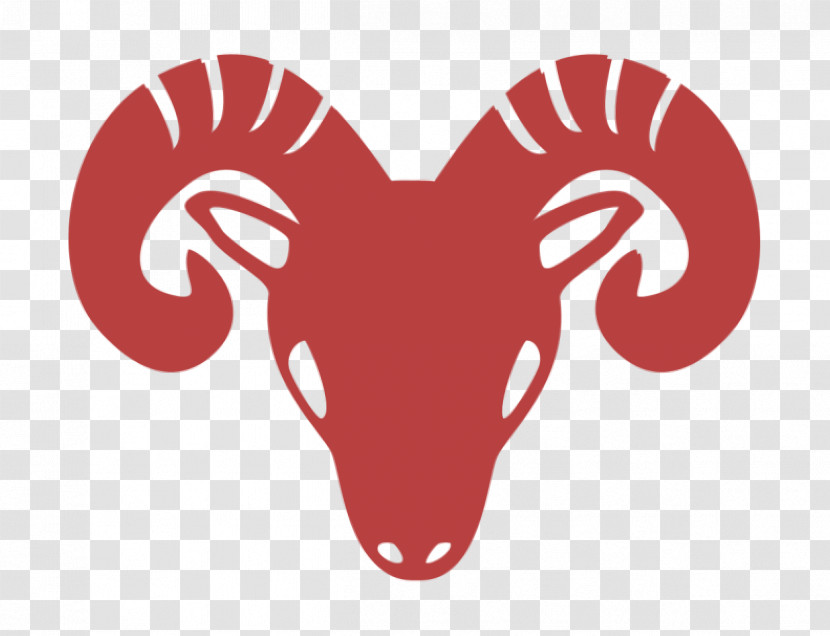 Goat Icon Aries Zodiac Symbol Of Frontal Goat Head Icon Signs Icon Transparent PNG