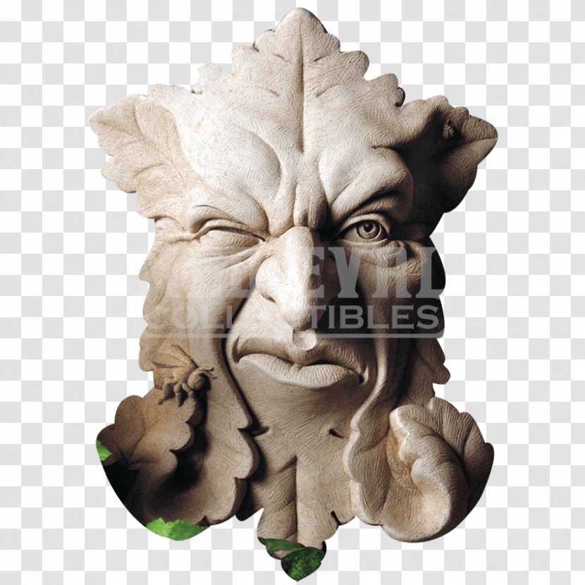 Sculpture Green Man Garden Cast Stone Commemorative Plaque - Head - Carruth Studio Transparent PNG