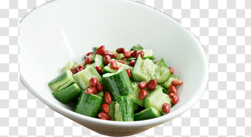 Spinach Salad Cucumber Vegetarian Cuisine Garlic Food - Cucumbers Transparent PNG