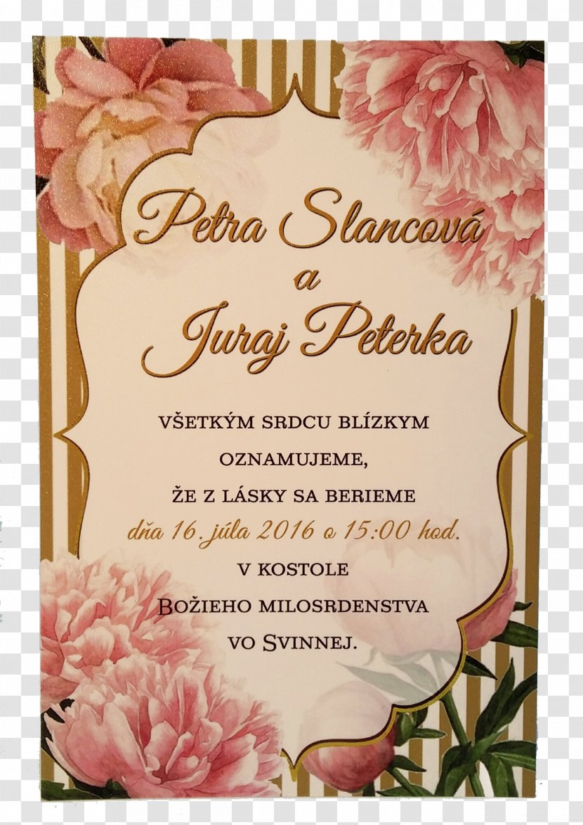 Garden Roses Wedding Invitation Floral Design Peony - Pink Transparent PNG