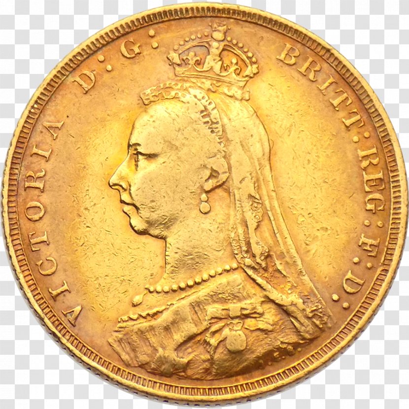 Gold Coin Sovereign Golden Jubilee Of Queen Victoria - Money Transparent PNG