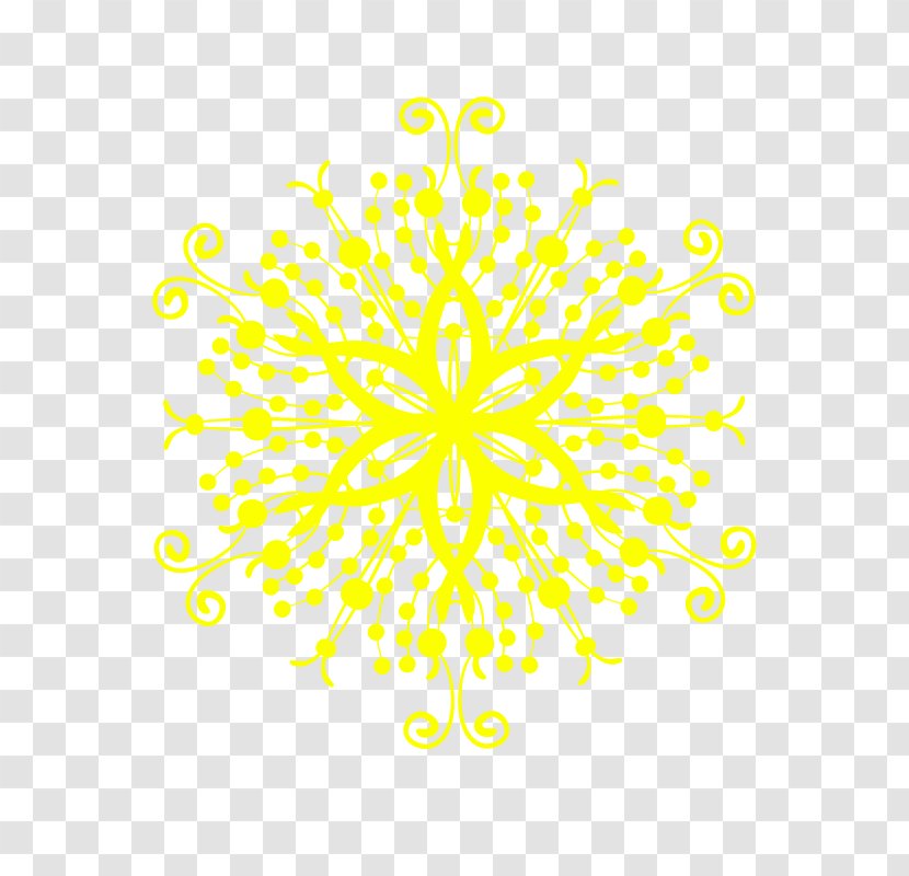 Visual Arts Point Shading - Yellow Snowflake Pattern Transparent PNG