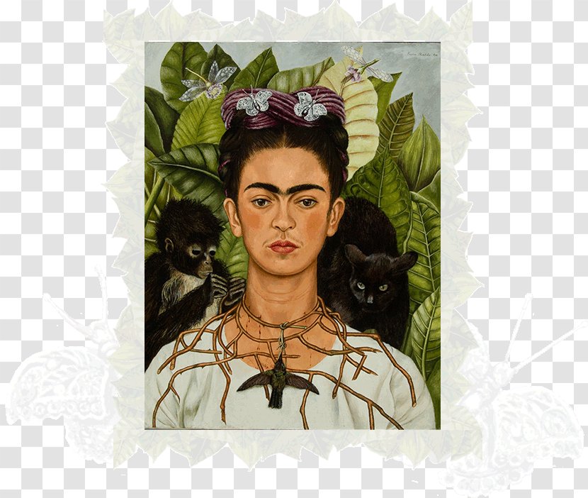 Self-Portrait With Thorn Necklace And Hummingbird Frida Kahlo Museum Harry Ransom Center Van Gogh Self-portrait New York Botanical Garden - Allposterscom - FRIDA Transparent PNG