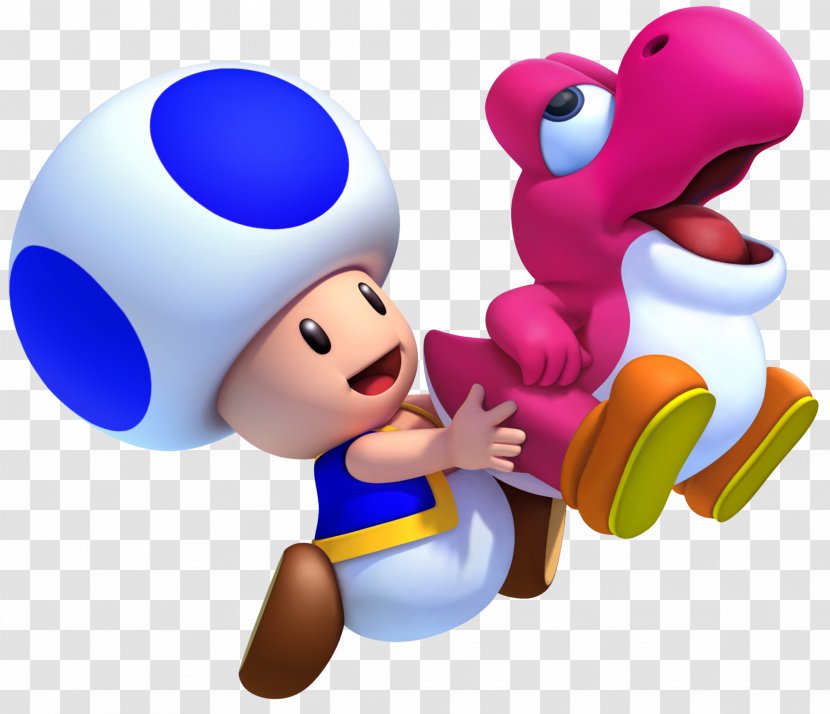 New Super Mario Bros. U Wii Toad - Cartoon - Yoshi Transparent PNG