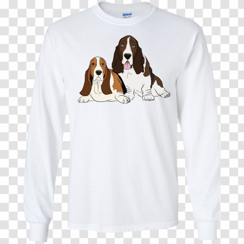 Long-sleeved T-shirt Hoodie Basset Hound - Long Sleeved T Shirt Transparent PNG