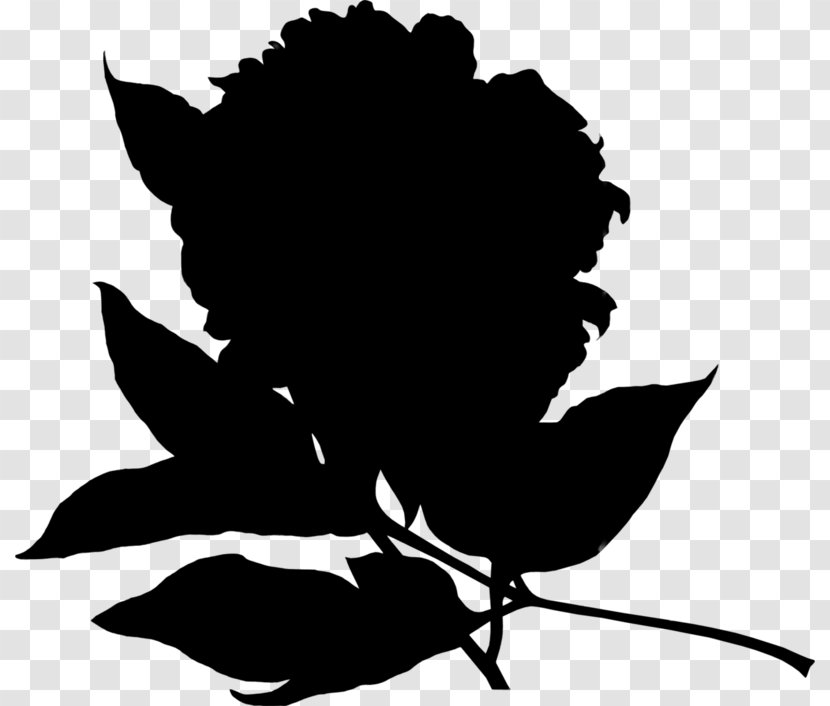 Clip Art Flowering Plant Silhouette Leaf - Monochrome Transparent PNG