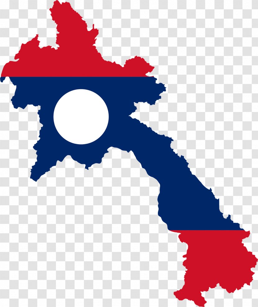 Flag Of Laos Map - Silhouette - Lao Transparent PNG