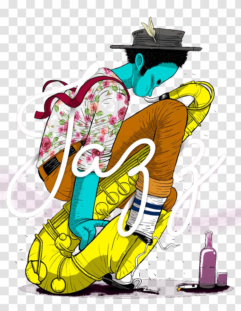 Saxophone Illustration - Watercolor - Man Transparent PNG