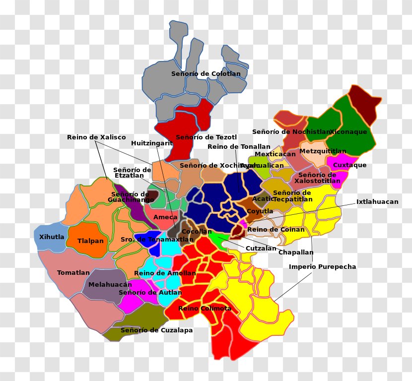 Regiones De Jalisco Altos Sur Region Norte Pre-Columbian Era - Map - September 10 Transparent PNG