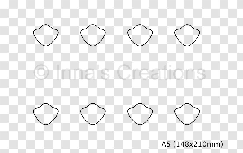 Paper Black And White Point - Eight Petal Flower Template Transparent PNG