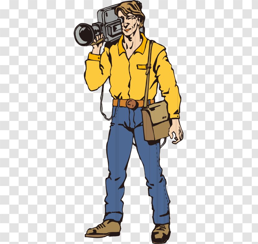 Camera Operator Photographer Clip Art - Royaltyfree - Hand-painted Cartoon Foreign TV Cameraman Equipment Transparent PNG