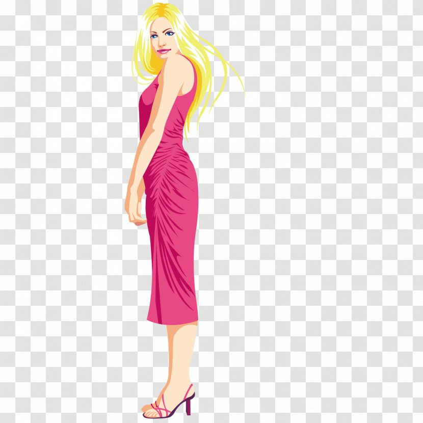 Cartoon - Watercolor - Slim Woman Transparent PNG