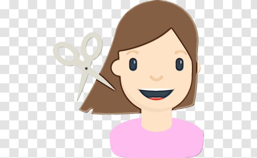 Hair Cartoon - Gesture - Smile Transparent PNG