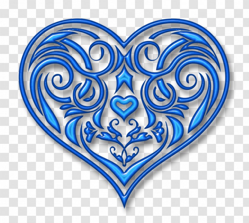 Heart Blue Turquoise White - Flower Transparent PNG