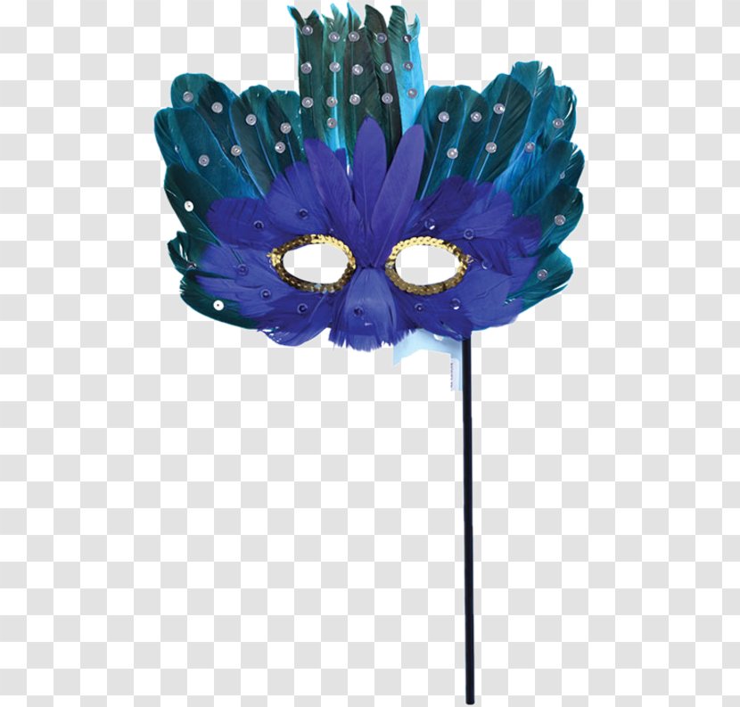 Masquerade Ball Mask Blue Blindfold Feather - Maskerade - Maskara Transparent PNG