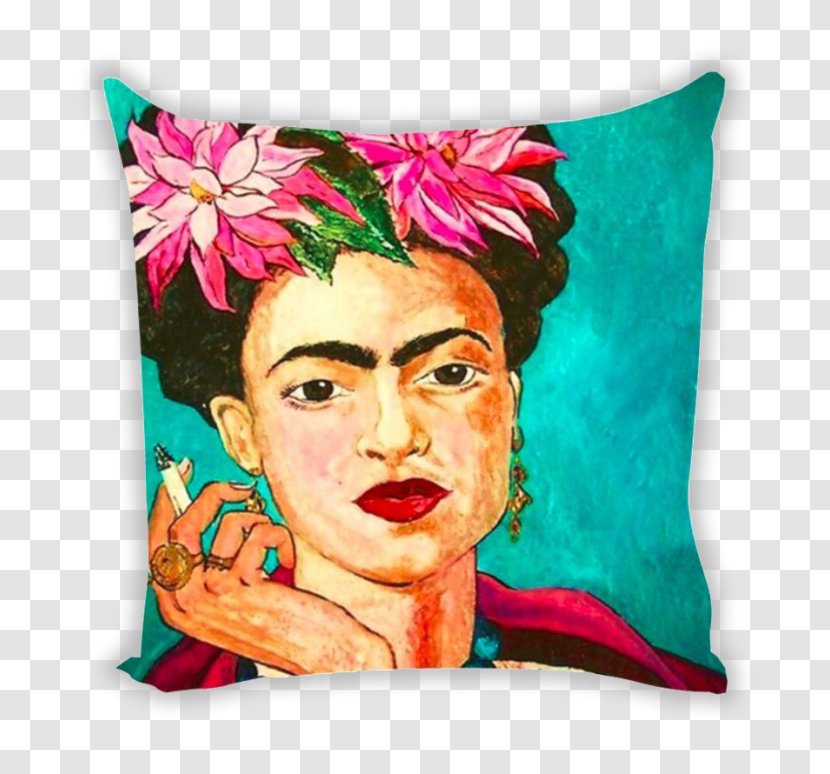 Frida Kahlo Self-Portrait With Thorn Necklace And Hummingbird Painting - Silhouette Transparent PNG