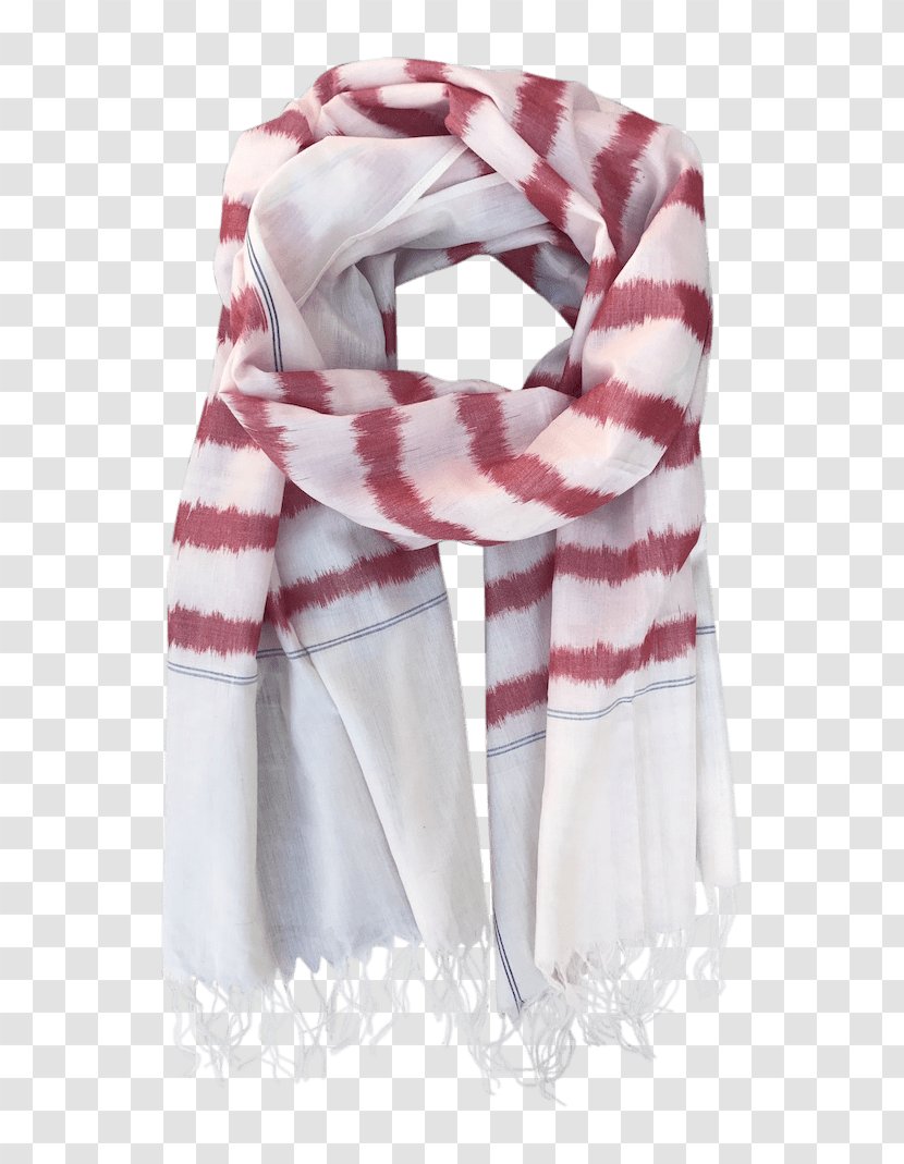 Scarf Passion Lilie White Red Green - Clothing Accessories - Pink Stripes Transparent PNG