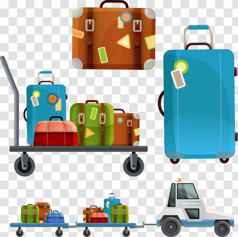 Baggage Download - Vector Material Cartoon Luggage Bags Transparent PNG