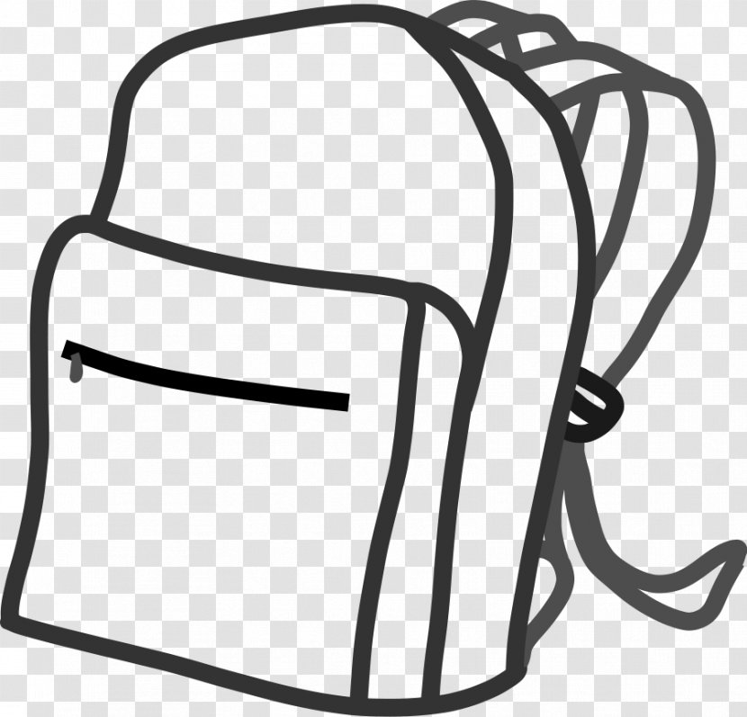 Bag Backpack Black And White Clip Art - Area - School Bags Cliparts Transparent PNG