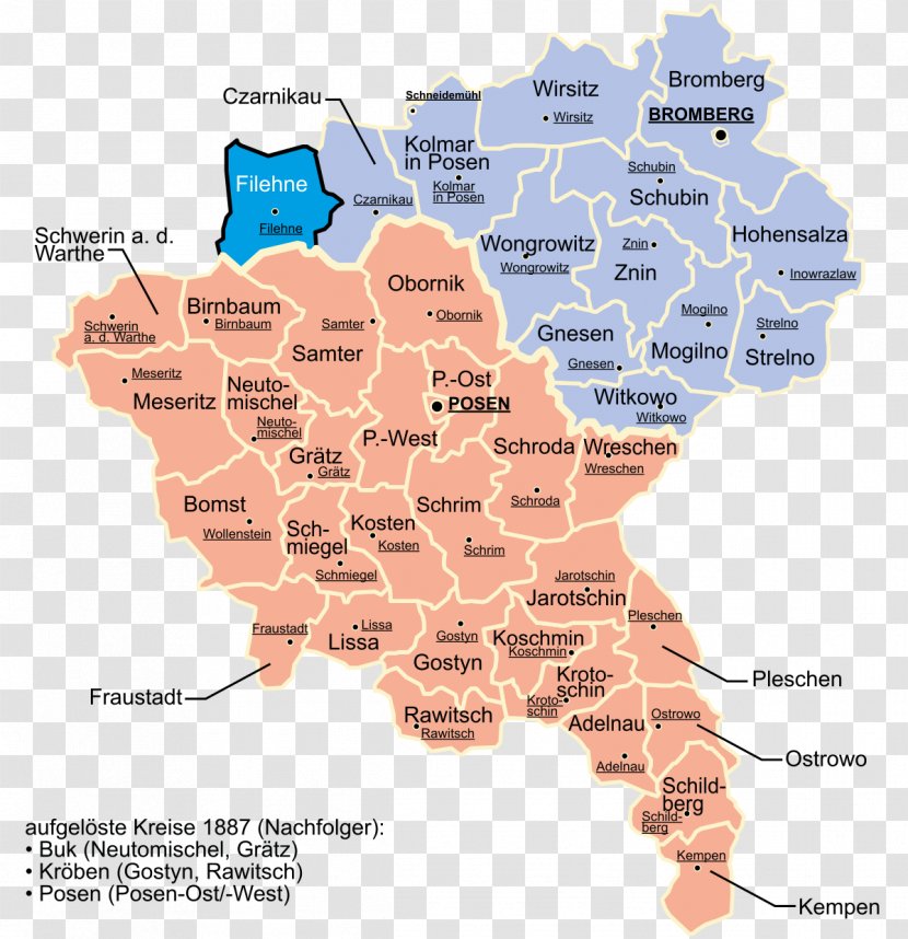 Province Of Posen Netzekreis Kreis Filehne Wongrowitz Posen-West Prussia - Districts Germany Transparent PNG