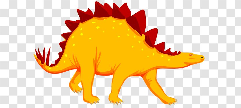 Dinosaur Triceratops Stegosaurus Clip Art - Orange - Dino Images Transparent PNG