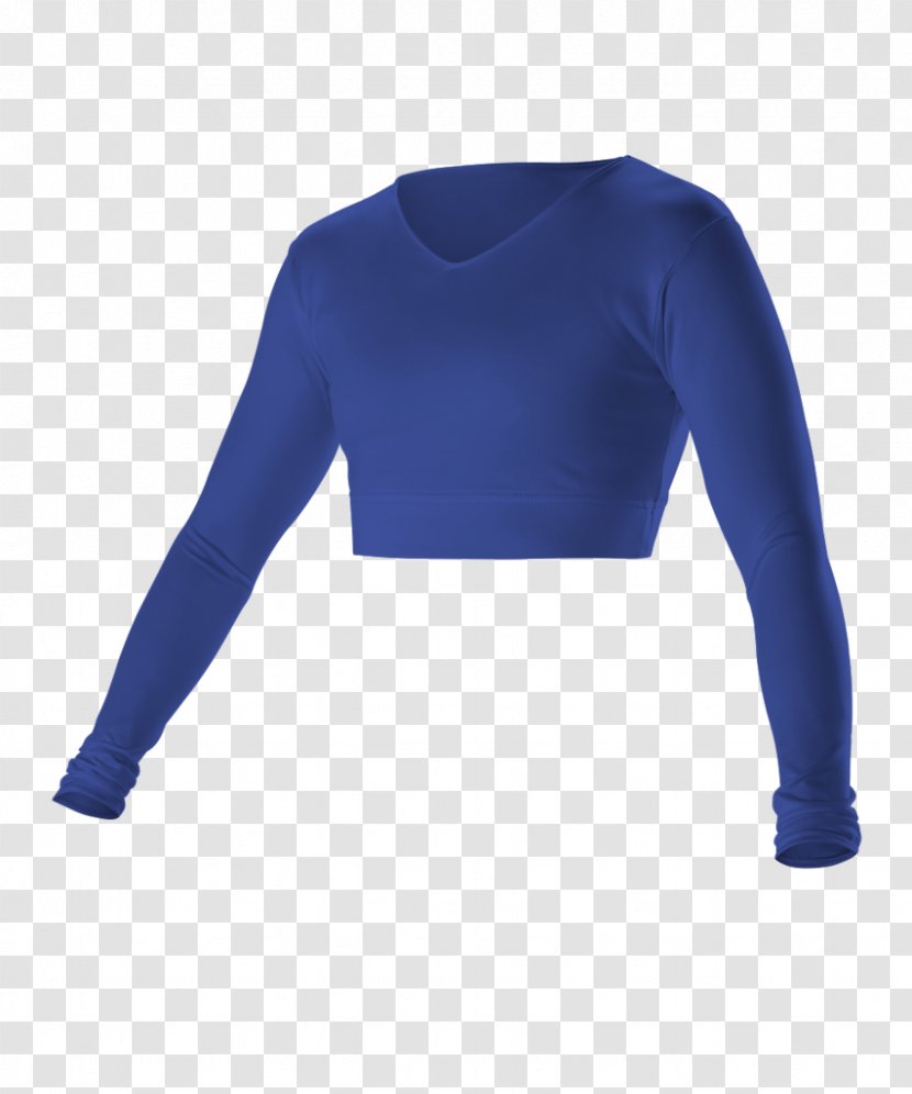 Long-sleeved T-shirt Shoulder Sportswear - Cobalt Blue - Megaphone Woman Transparent PNG