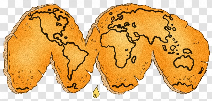 Globe World Map Orange - Cartography Transparent PNG