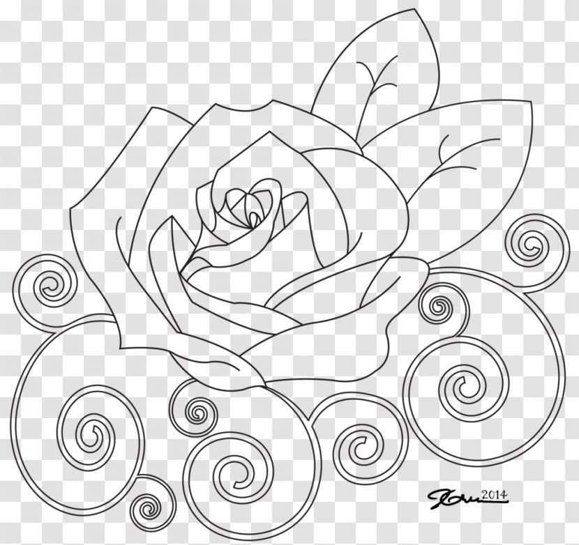 Line Art Drawing Visual Arts - Flower - Rose Lines Transparent PNG