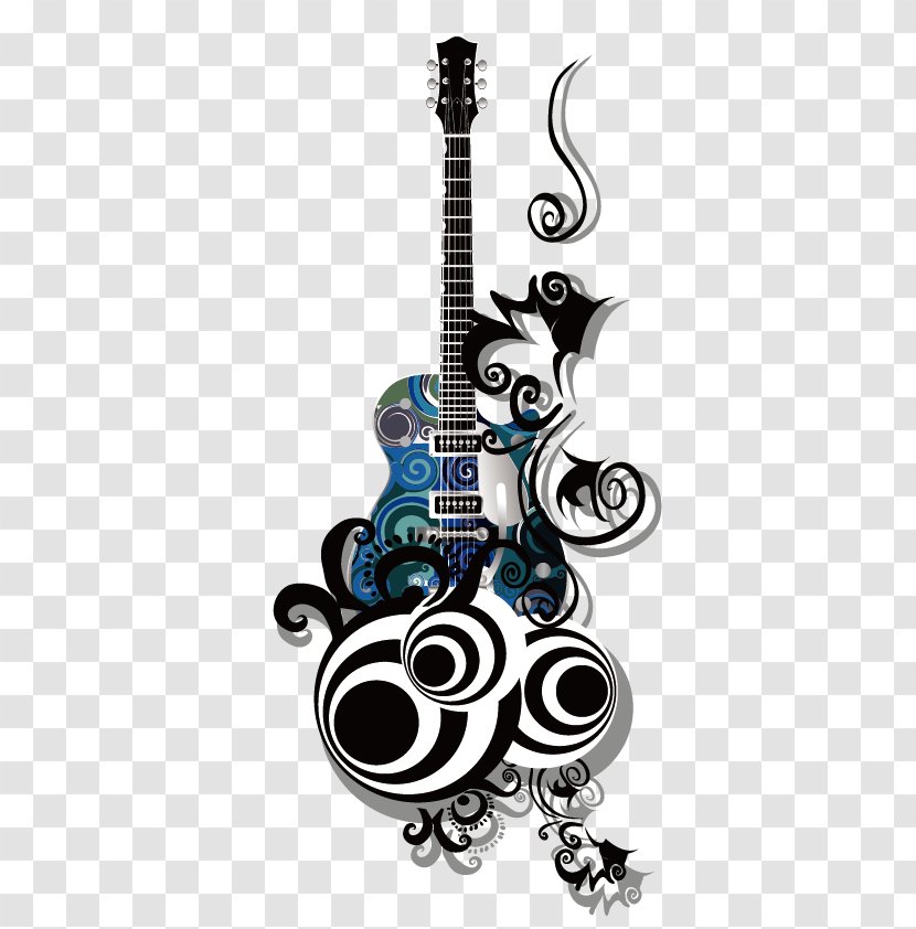 India Wall Decal Sticker Polyvinyl Chloride - Building - Vector Black Guitar Transparent PNG