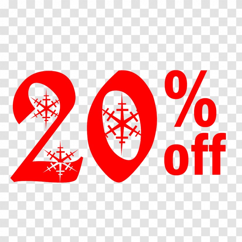 Snow Christmas Sale 20% Off Discount Tag. - Santa Claus - Greeting Note Cards Transparent PNG